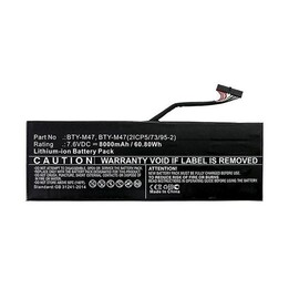Batterie compatible pour ordinateur portable MSI GS40 7,6 V / 8 000 mAh / MBXMSI-BA0009