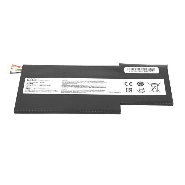 Kompatibler Akku für MSI BTY-M6K 11,4 V 4300 mAh Mitsu Laptop
