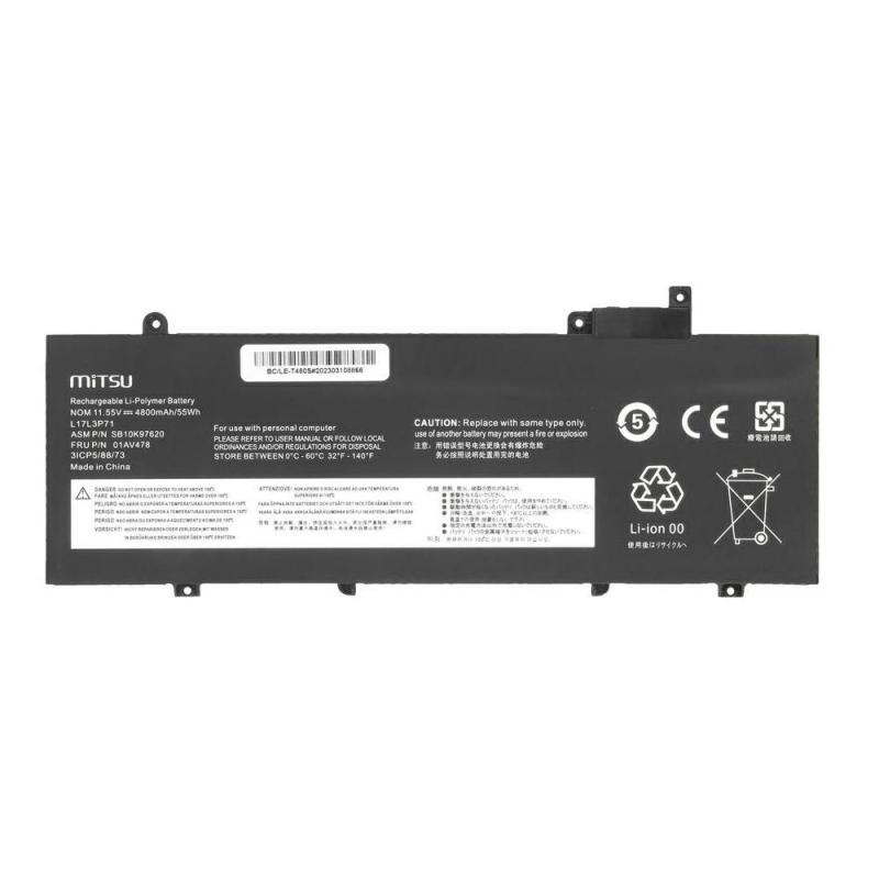Batería compatible para portátil LENOVO T480S 11.55V 4650 mAh Movano