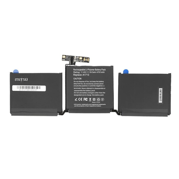 Kompatibler Akku für Apple A1713, A1708 (Ende 2016 / Mitte 2017) 11,4 V 54,5 Wh Mitsu Laptop