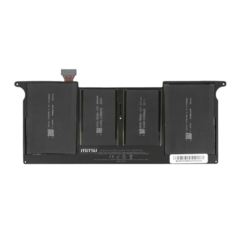 Kompatibler Akku für Apple A1370 Laptop, 7,3 V, 5200 mAh, 38 Wh, Mitsu