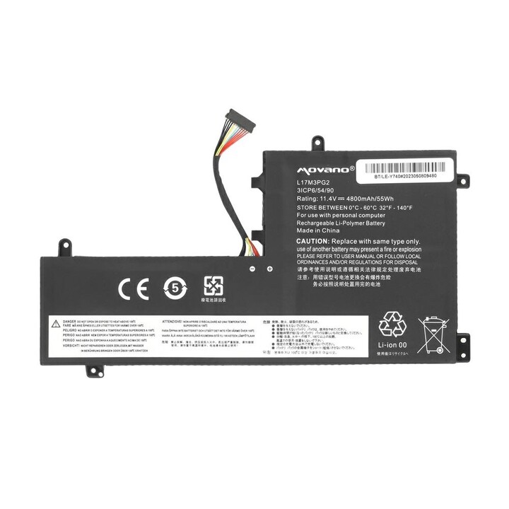 Compatible battery for LENOVO L17C3PG1 11.4V 4650mAh Movano laptop