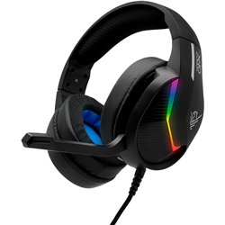 Casque de jeu Phoenix X-IO / Microphone rétractable / Éclairage RGB / PS5 - XBOX X / Nintendo / Noir / PHX-IOCARBON