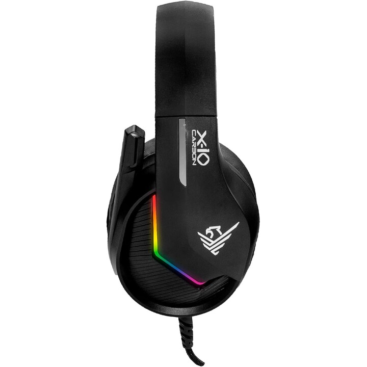 Auriculares Gaming Phoenix X-IO / Microfono rectractil / Iluminacion RGB / PS5 - XBOX X / Nintendo / Negro / PHX-IOCARBON
