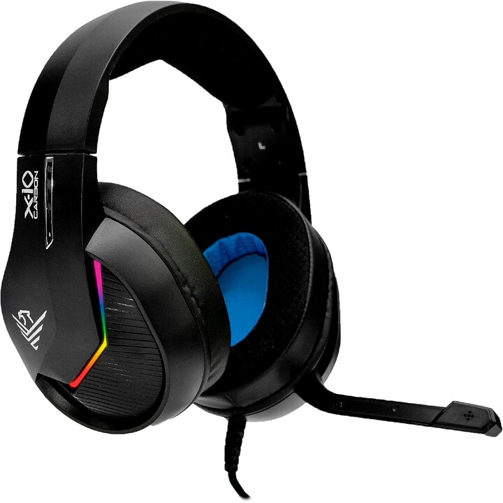 Auriculares Gaming Phoenix X-IO / Microfono rectractil / Iluminacion RGB / PS5 - XBOX X / Nintendo / Negro / PHX-IOCARBON