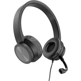 Conceptronic Polona05B-Headset mit USB-A-Anschluss, flexiblem Mikrofon, Lautstärkeregelung und Geräuschunterdrückung.
