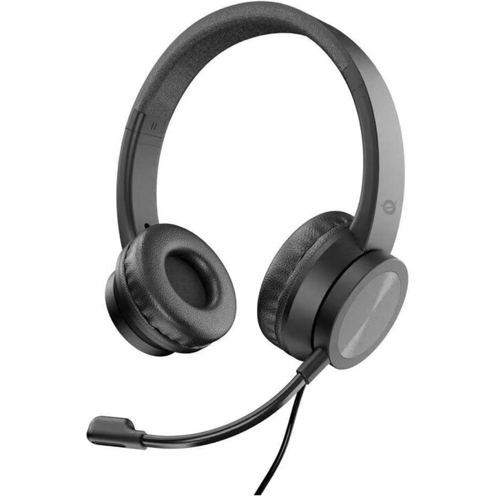 Conceptronic Polona05B headset with USB-A connection, flexible microphone, volume control, and noise reduction.