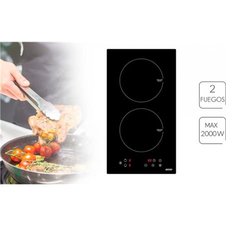 Placa de Inducción MPM 30-IM-06 52cm 2 zonas Negro