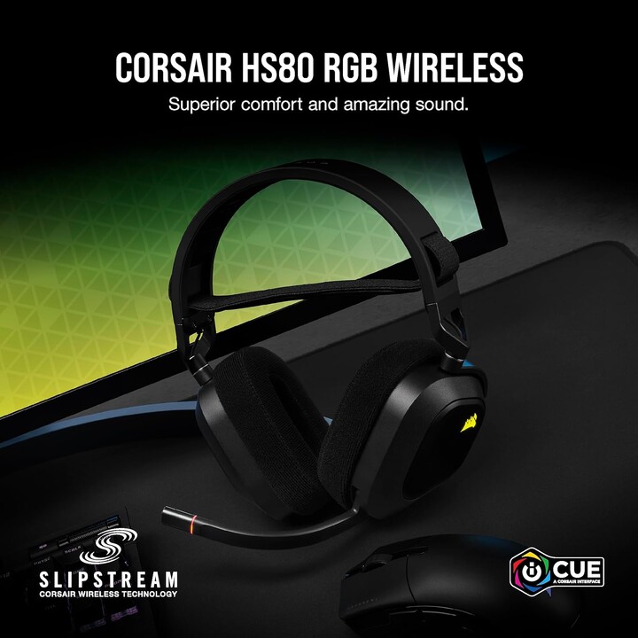 Corsair HS80 RGB Black - Gamin Headphones