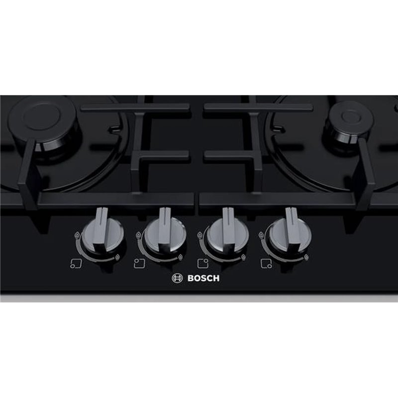 Placa de GasBosch Serie 4 PNP6B6B90 4 zonas 60cm Negro