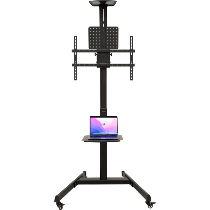 TooQ FS1184M-B Neigbarer Bodenständer mit Rädern für 35-70-Zoll-Fernseher/bis zu 70 kg