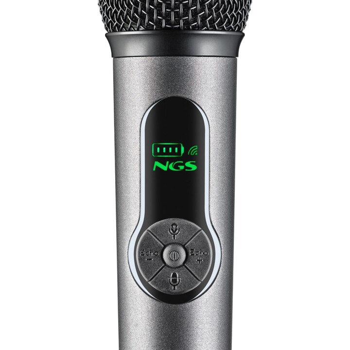 Microfono mano ngs singer star wireless 2pack + receptor black / grey