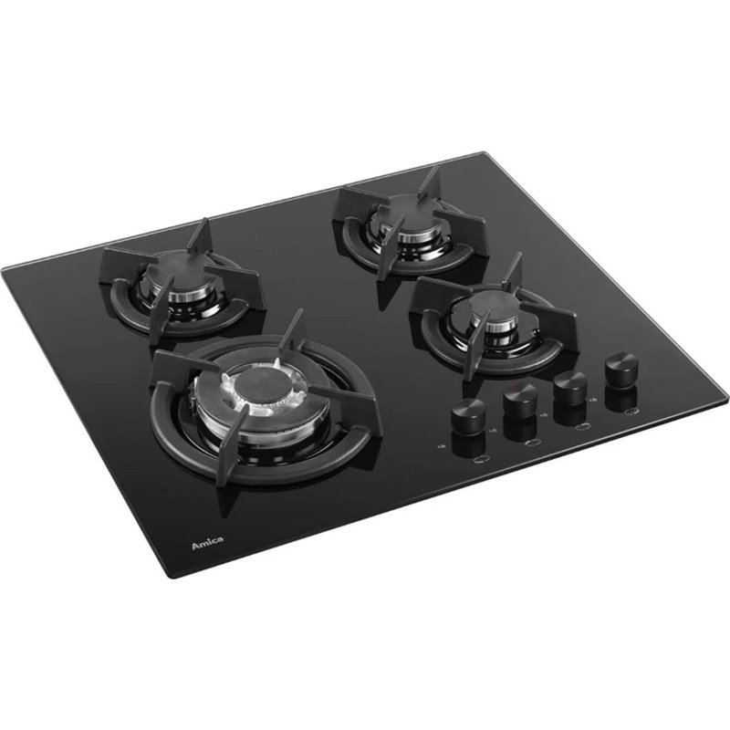 Placa de Gas Amica PG6411SR 4 Zonas Negro