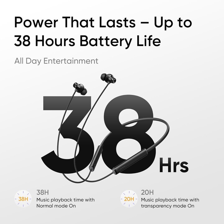 Realme buds inalámbrico 5 ANC, auriculares Bluetooth, 50dB, ANC, 360 ° de audio espacial, 45ms, 38 horas, negro