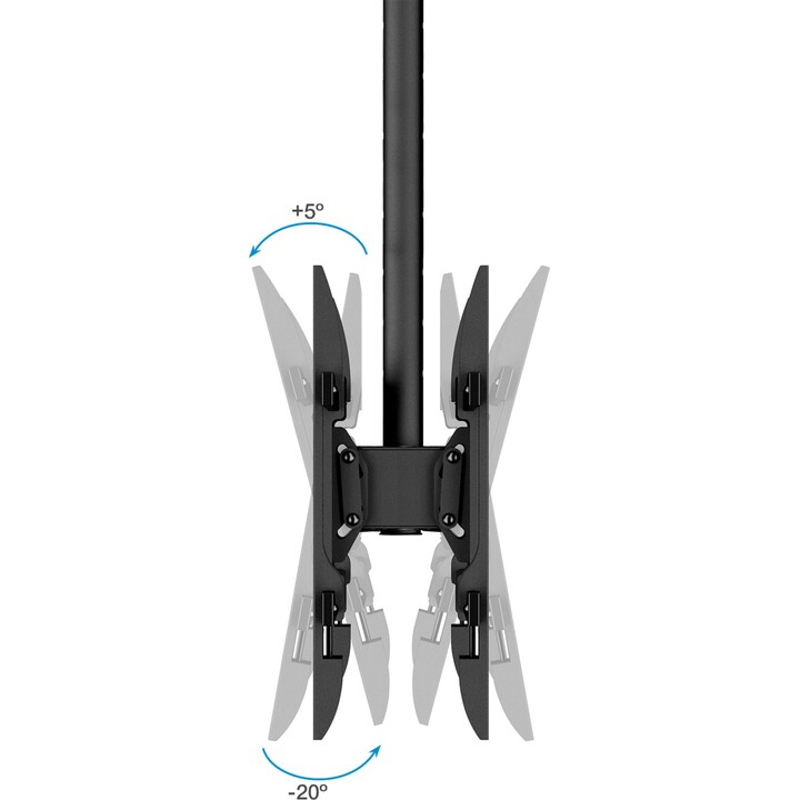 TooQ LPCE2286TSLI-XL-B Support de plafond rotatif/inclinable/nivelant pour 2 téléviseurs de 43 à 86 /jusqu à 100 kg