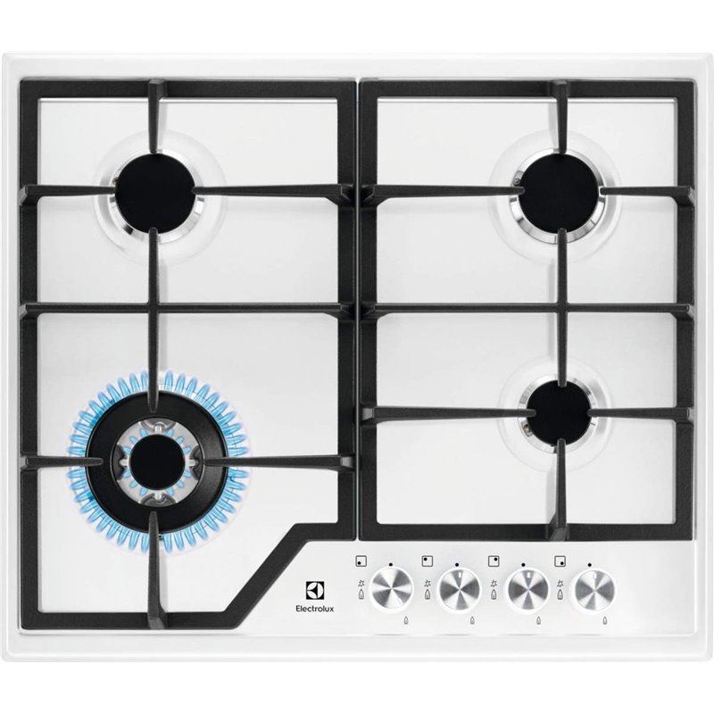 Placa de Gas Electrolux EGS6436WW 4 zonas Plata