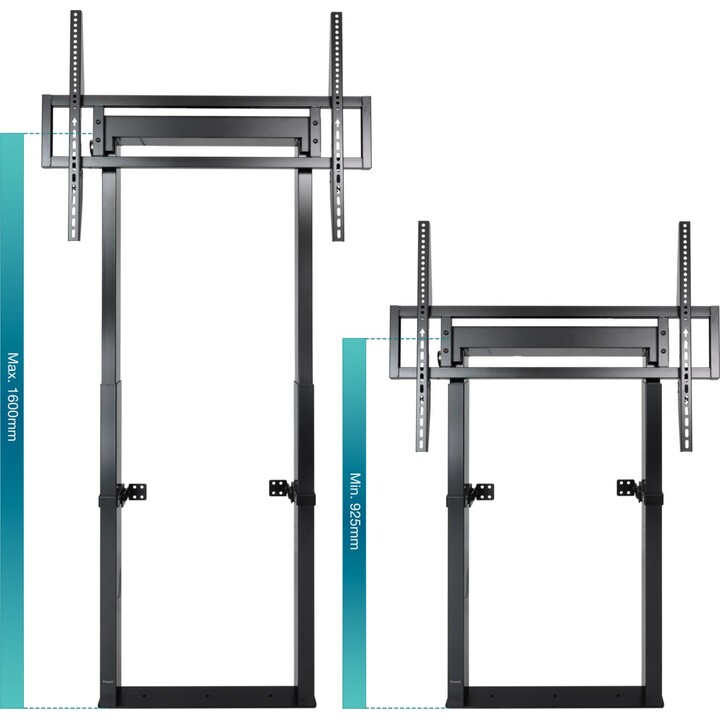 Tooq Soporte de Suelo/Pared Fijo para Pantallas 55"-100", Negro, carga máxima 120 kg