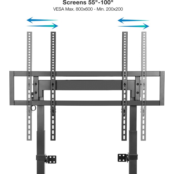 Tooq Soporte de Suelo/Pared Fijo para Pantallas 55"-100", Negro, carga máxima 120 kg