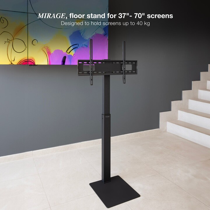 Tooq Soporte de Suelo con Regulación de Altura para Pantallas 37"-70", carga máxima 40 kg