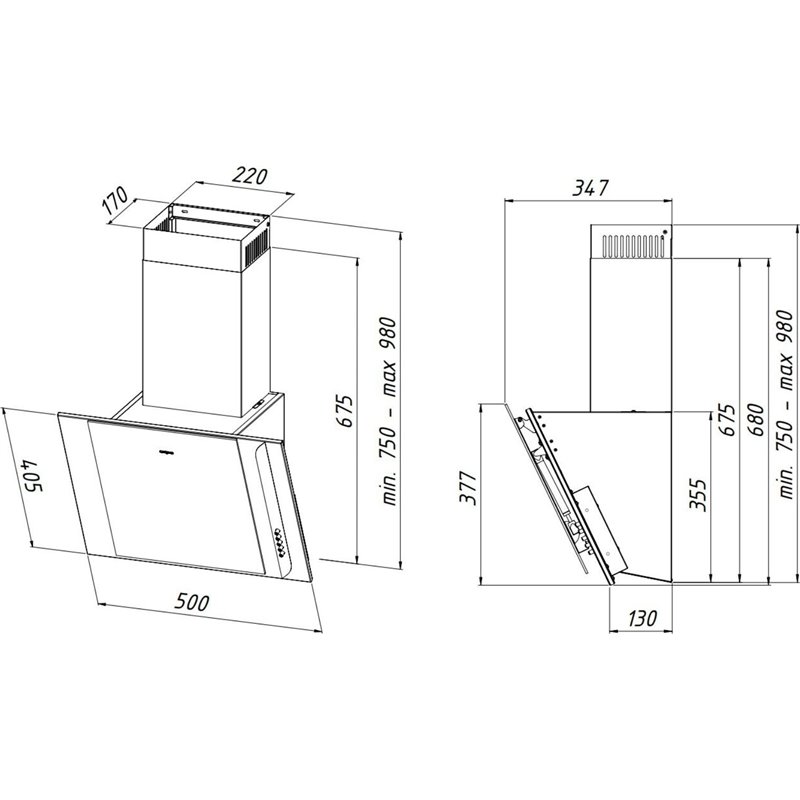 WK-4 Nero 50 Black Extractor Hood