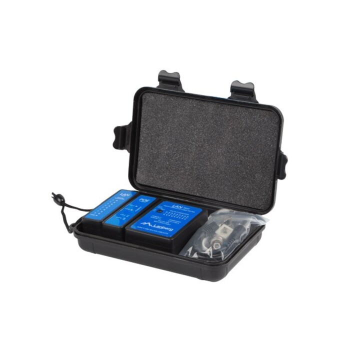 Lanberg NT-0404 comprobador de cables de red Comprobador de alimentación PoE Negro, Azul