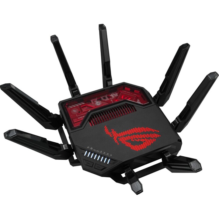 Asus Router para juegos ROG Rapture GT-BE19000 Tri-Band WiFi 7, negro y rojo