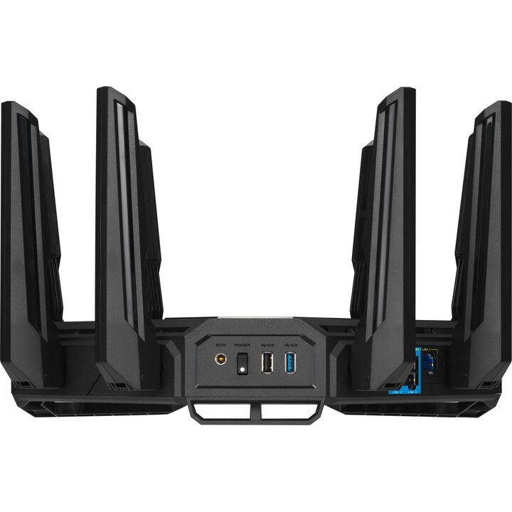 Asus Router para juegos ROG Rapture GT-BE19000 Tri-Band WiFi 7, negro y rojo