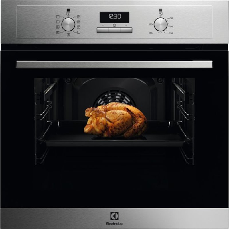 Série de forno electrolux 6000 eof3h50bx 65 l prata preta