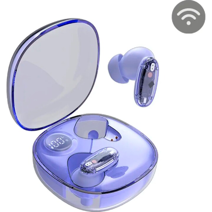 Fones de ouvido Bluetooth Mars Gaming MHIB2 com estojo de carregamento/bateria com duração de 7 horas/roxo