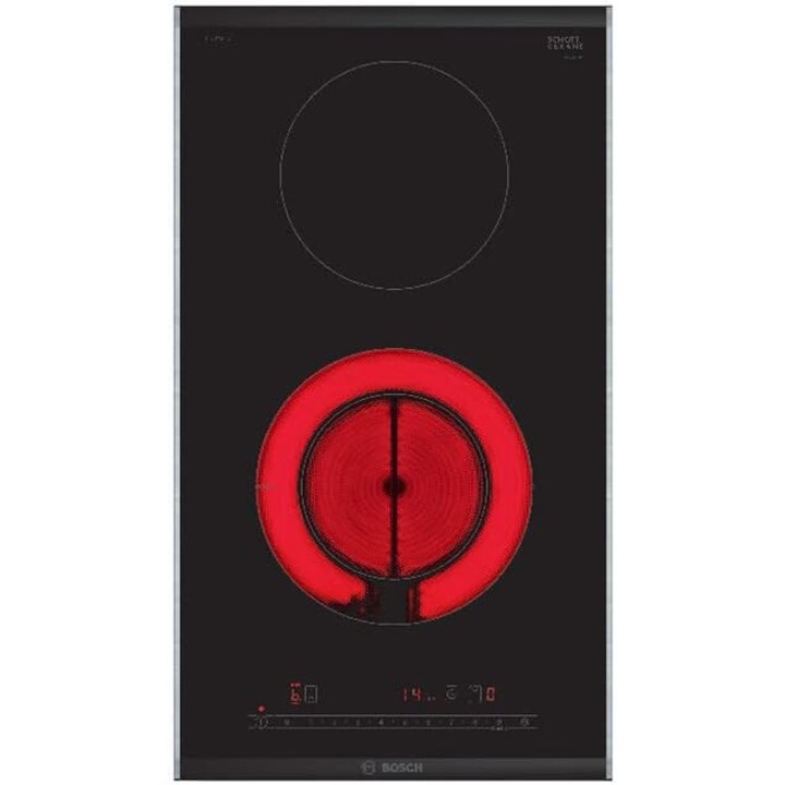 Bosch Ceramic Hob Pkf375fp2e 3500w 30 Cm 2 Zones Black