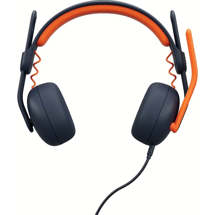 Cuffie cablate Logitech Zone Learn, cuffie didattiche, blu, arancione