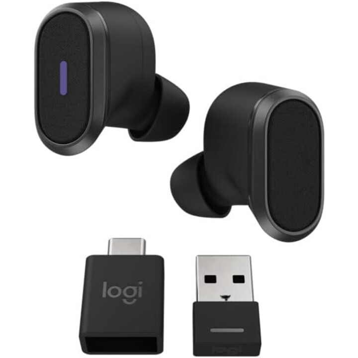 Écouteurs intra-auriculaires stéréo sans fil Logitech Zone True Wireless (TWS) Appels Bluetooth/Musique Graphite