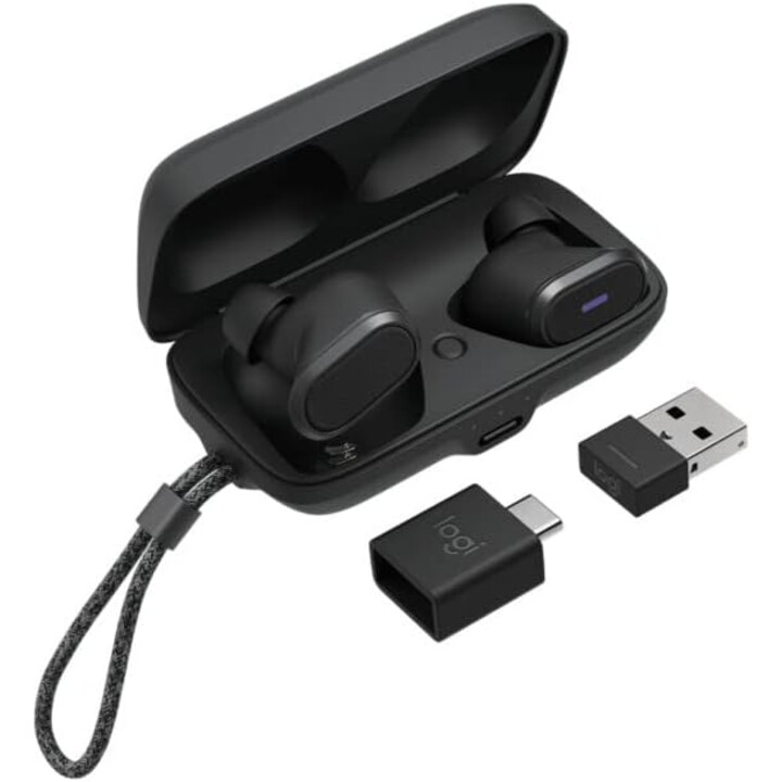 Écouteurs intra-auriculaires stéréo sans fil Logitech Zone True Wireless (TWS) Appels Bluetooth/Musique Graphite