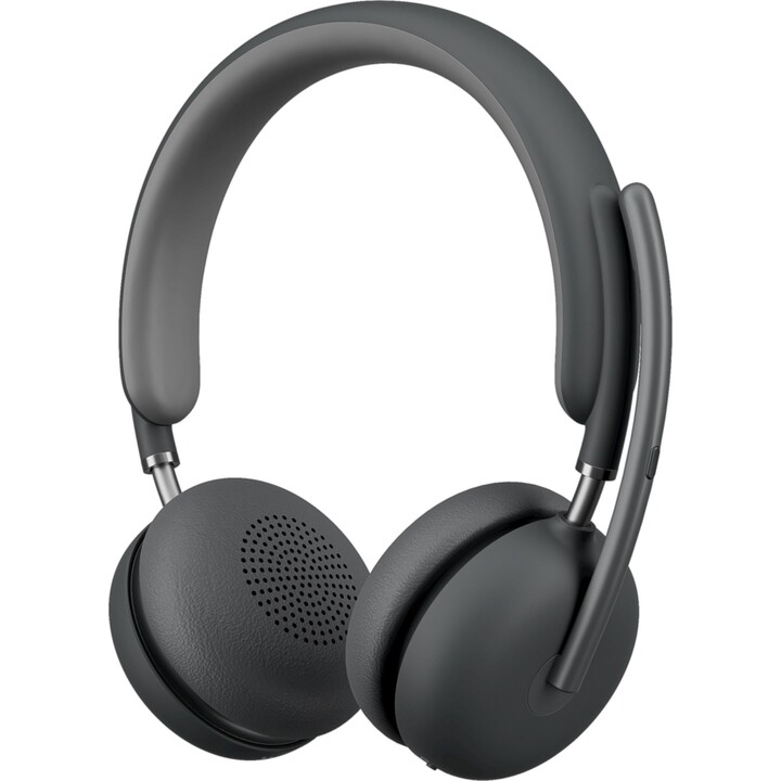 Cuffie Logitech Zone Wireless 2 con archetto wireless e cablato per ufficio/call center, USB Type-C, Bluetooth, grafite