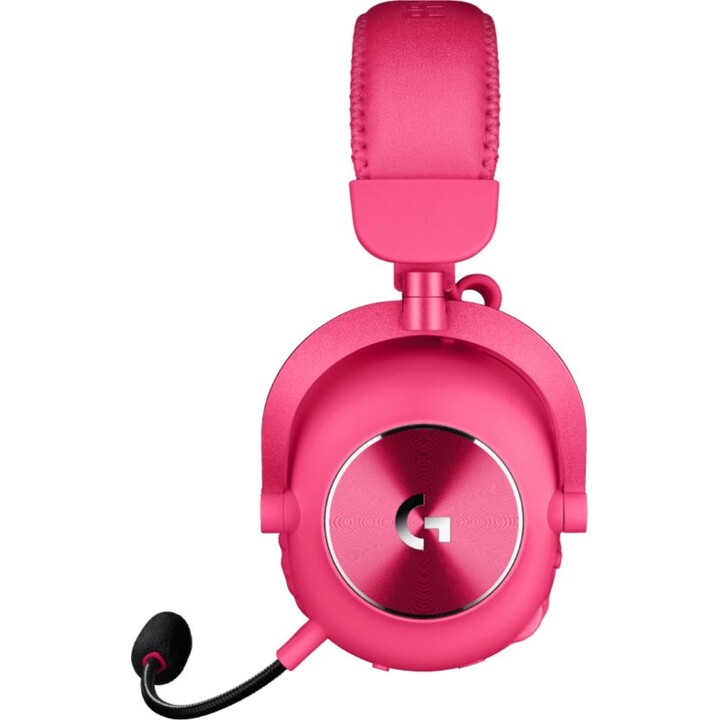 Fones de ouvido sem fio e com fio Logitech G PRO X 2, faixa para jogos, Bluetooth, magenta