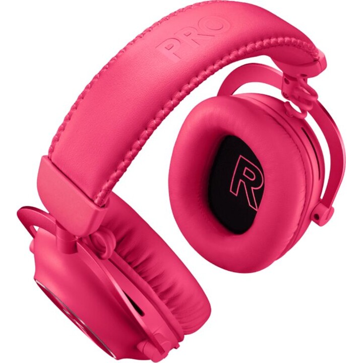 Fones de ouvido sem fio e com fio Logitech G PRO X 2, faixa para jogos, Bluetooth, magenta