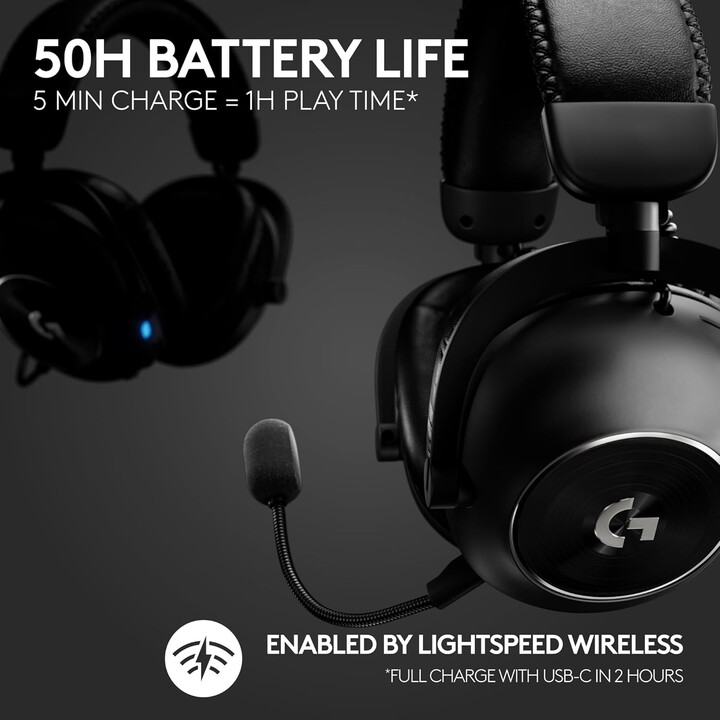 Cuffie Logitech G PRO X 2 wireless e cablate con archetto da gioco Bluetooth nere