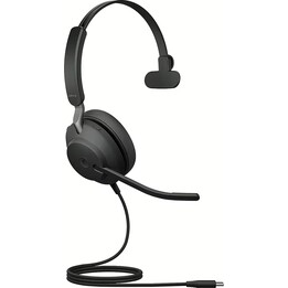 Fones de ouvido com fio Jabra Evolve2 40 SE, faixa de cabeça para chamadas/música, USB tipo C, preto