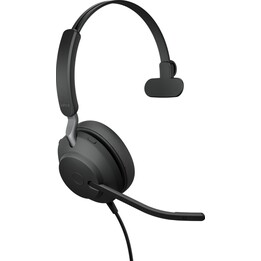 Fones de ouvido com fio Jabra Evolve2 40 SE, faixa de cabeça para chamadas/música, USB tipo C, preto