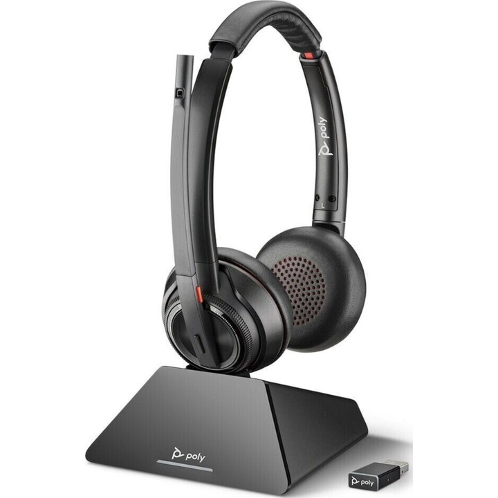 POLY 8220 UC Wireless Headset Headband Office/Call Center Black