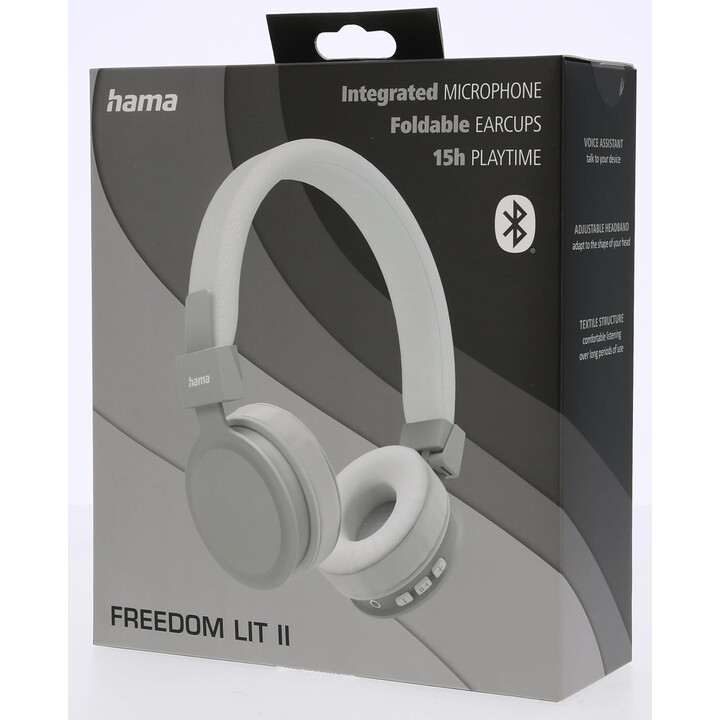 Hama Freedom Lit 2, faltbares Bluetooth-Headset mit integriertem Mikrofon, 15-Stunden-Akku, Freisprechfunktion und Assistent