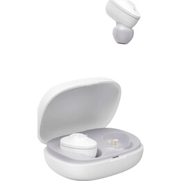 Fone de ouvido intra-auricular Bluetooth Hama Freedom Buddy TWS com bateria de 16 horas, microfone e assistente, branco.