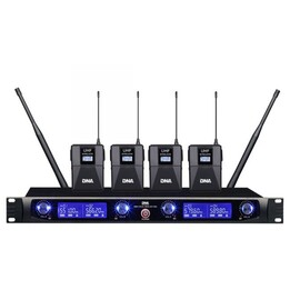 Set di microfoni wireless DNA WM4 con 4 trasmettitori