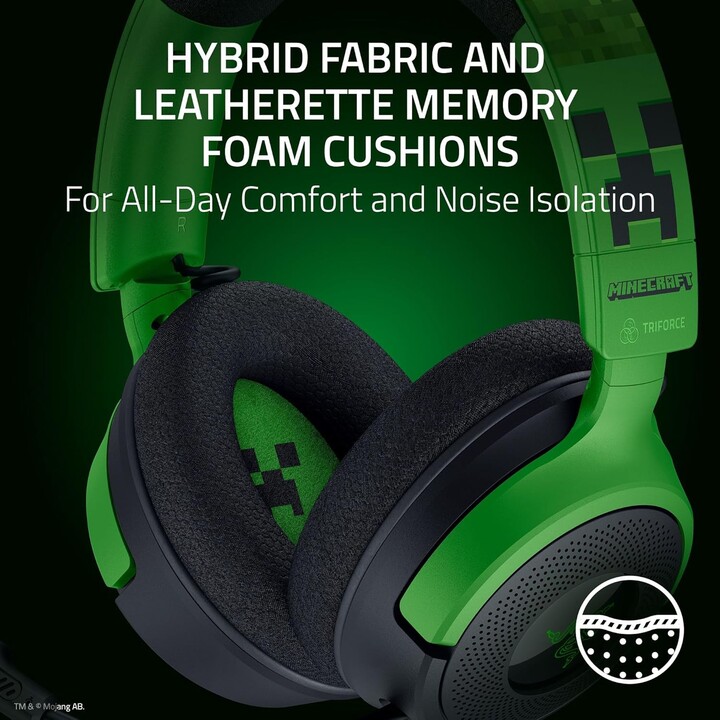 Razer Kraken V4 X Minecraft Edition, Wired USB PC Gaming Headset