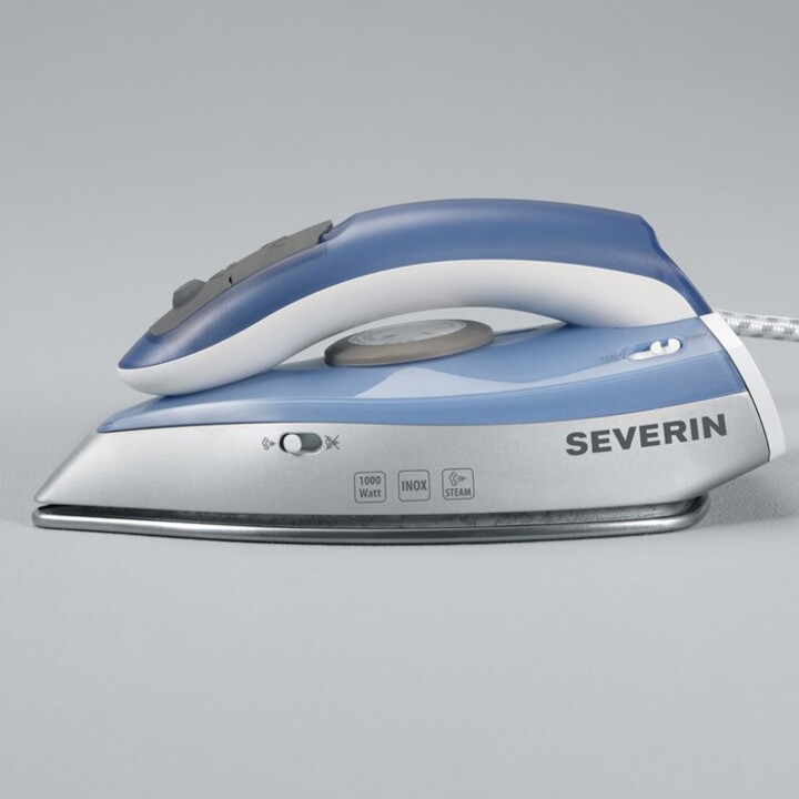 Severin BA 3234 fer à repasser Fer à repasser à sec ou à vapeur Semelle en acier inoxydable 1000 W Bleu, Argent