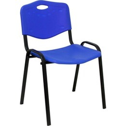 Packung mit 4 blauen Oakodo-Stühlen aus PVC