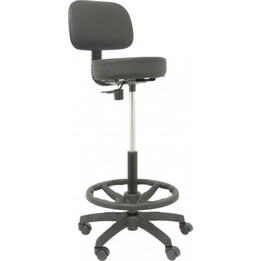 Plain black imitation leather stool
