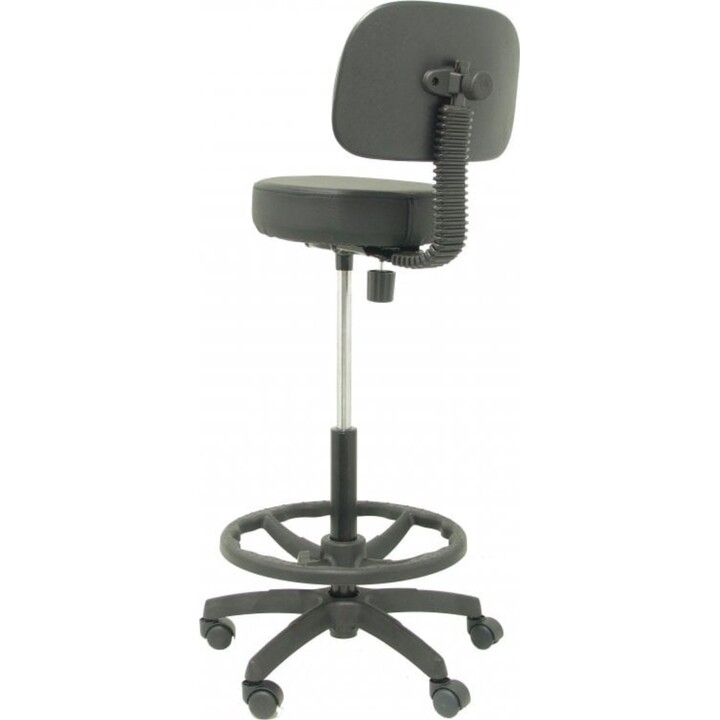 Schlichter Hocker aus Schwarz em Kunstleder