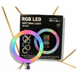 Mj300 Rgb Led Ring 30Cm for Selfie, Tik Tok + Tripod 1M