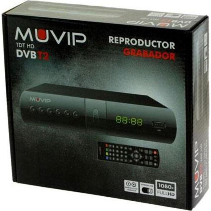 Reproductor TDT HD Muvip FullHD 1080P / DVB-T2 / HDMI / Scart / Grabador - Reproductor USB / MV0101